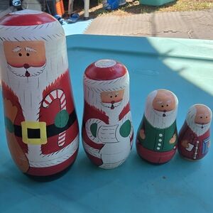 Wooden Santa Nesting Container Set